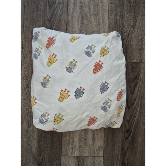 Crate & Barrel Kids Robot Flat Fitted Twin Sheet Set Organic Cotton - Picture 7 of 10